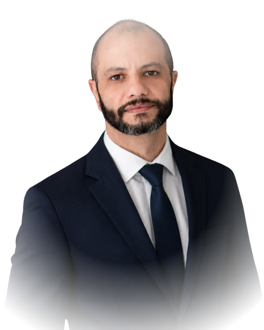 Lubben, especialista em comunicação, de terno escuro